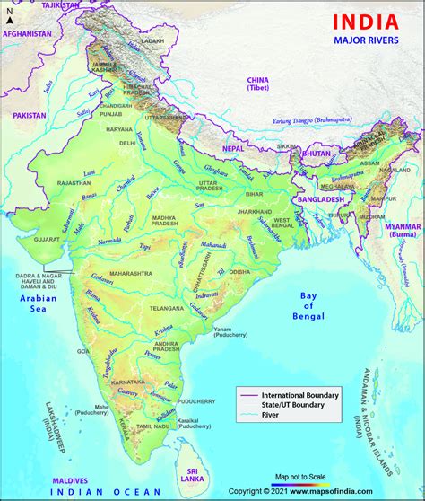 India River Map | India map, Indian river map, India world map