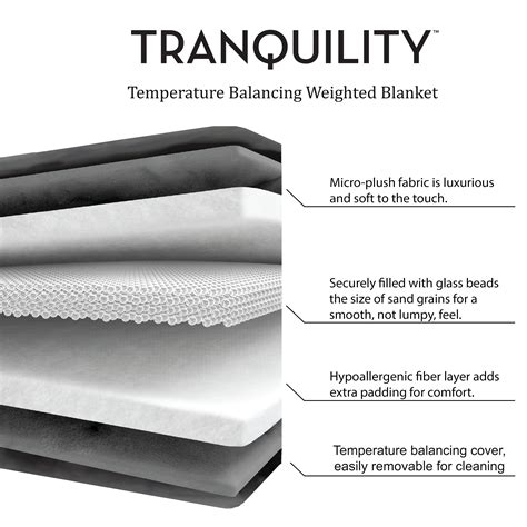 Tranquility Temperature Balancing Weighted Blanket with Washable Cover ...