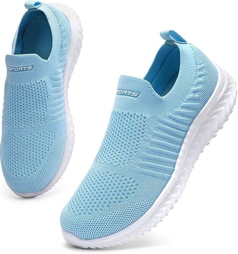 Hkr Womens Slip On Trainers Comforble Walking Work Shoes With Memory