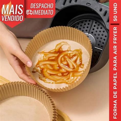 Forma Forro De Papel P Air Fryer Descart Vel Redonda Antiaderente Un