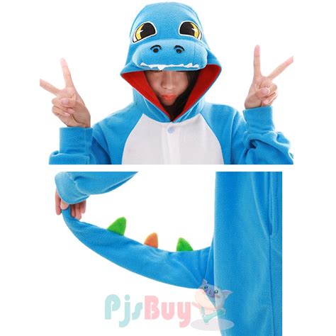 Blue Dragon Onesie Pajamas For Adult Animal Onesies Cosplay Halloween