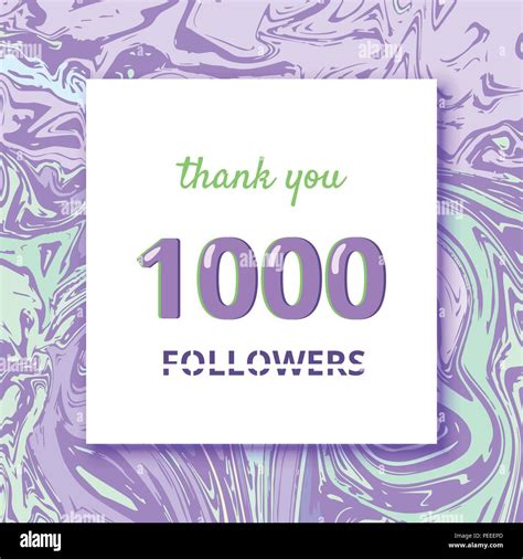 Followers Thank You Square Banner With Liquid Background And Frame