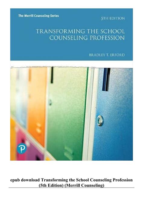 Epub Download Transforming The School Counseling Profession 5th