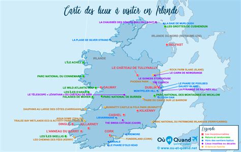 56 lieux à visiter en Irlande Que voir Où aller Carte touristique