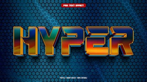 Premium Psd Hyper 3d Editable Text Effect