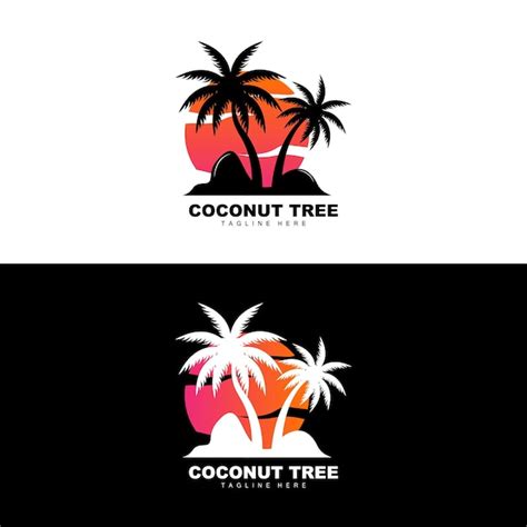 Premium Vector Coconut Tree Logo Ocean Tree Vector Design For