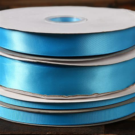 Ribbon Island Blue Double Faced Satin Or Grosgrain In Sizes