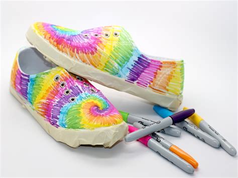 Diy Tie Dye Sneakers With Sharpies Handmade By Kelly