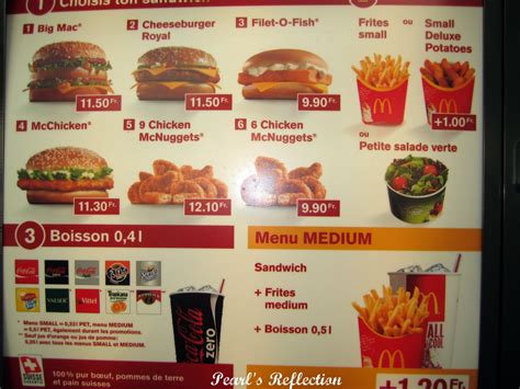 Mcdonalds Menu