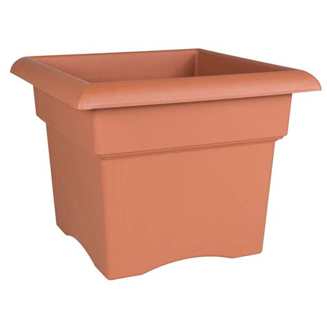 Bloem Veranda In Terra Cotta Plastic Deck Box Planter C The