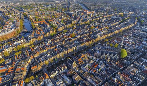 Panoramic Aerial View Of Amsterdam The Netherlands Stock Image