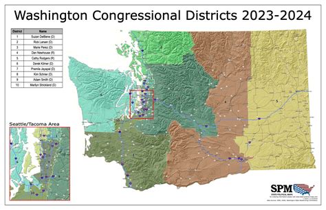 Washington Political And State Legislative Wall Maps State Political Maps