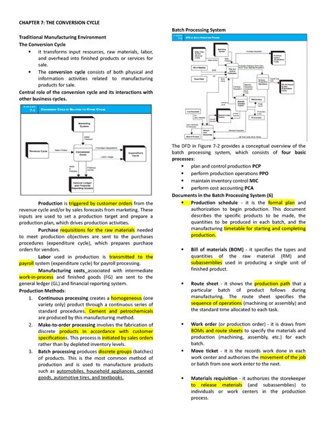 Ais Lesson Reviewer Finals Chapter The Conversion Cycle