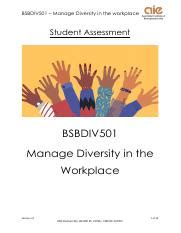 Bsbdiv Assessment V Docx Bsbdiv Manage Diversity In