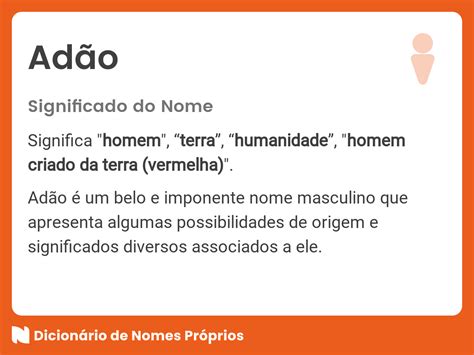 Significado Do Nome Adão - Significado do nome Adão - Dicionário de Nomes Próprios