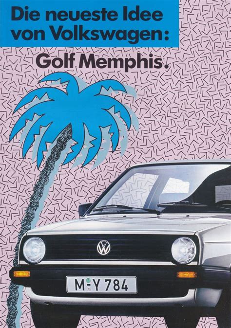 Volkswagen Golf Memphis 1988 4 Page German Folder 715 1707 05 00 8 87