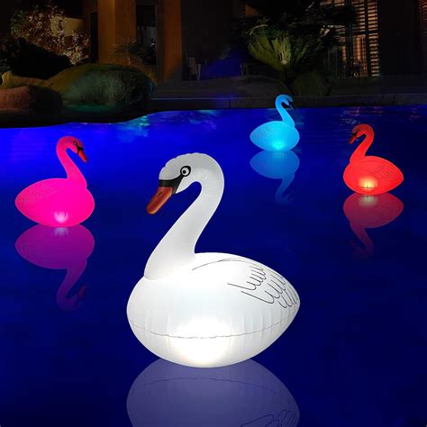 Cootway Luci Piscina Galleggianti Solari Lampada Piscina Solare Cigno