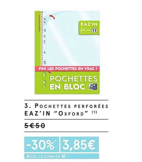 Promo Pochettes Perfor Es Eaz In Oxford Chez Monoprix Icatalogue Fr