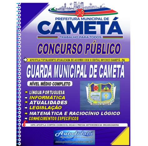 Apostila concurso de Cametá 2023 Guarda Municipal