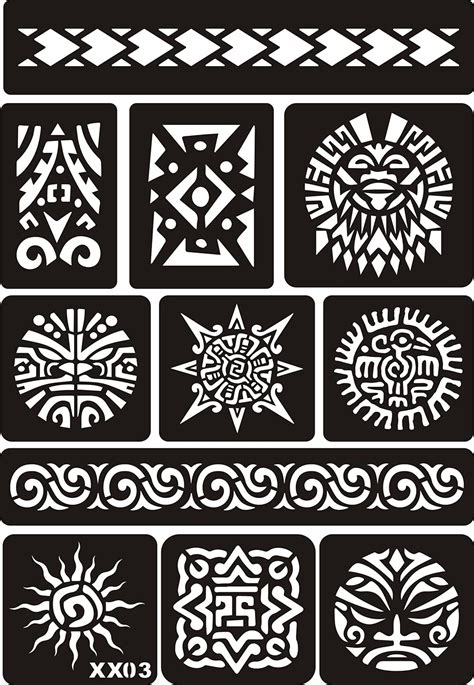 Buy Kotbs Sheets Temporary Tattoo Stencils Pcs Tiger Totem