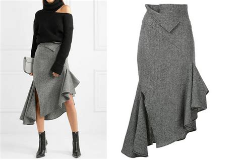 Роскошная юбка с цельнокроенными воланами