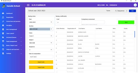 Gestion Des Notes Ganalis School