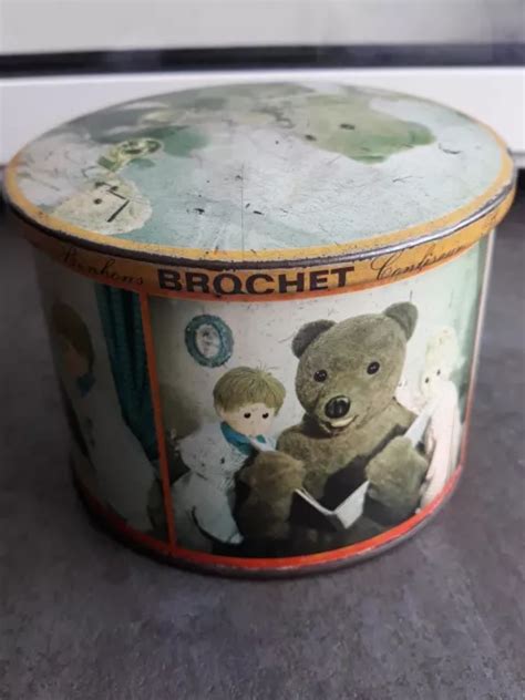 NOUNOURS ORTF ANCIENNE boîte tôle ronde à bonbons marque Brochet 1960