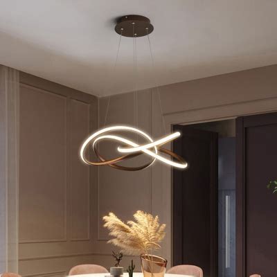 Intertwisted Acrylic Pendant Lamp Simplicity Integrated Led Coffee