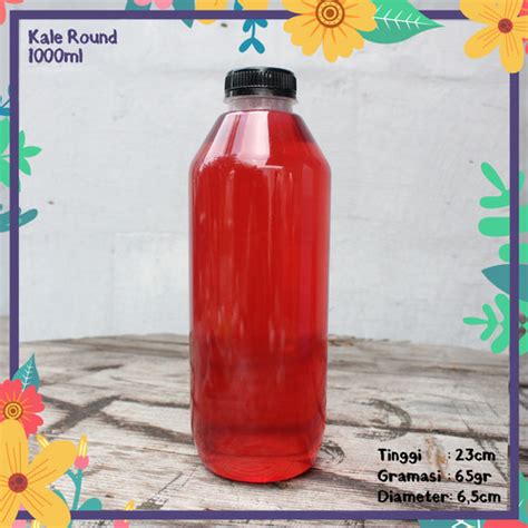 Jual BOTOL KALE 1 LITER 1000 ML BULAT TEBAL 66GR KOPI JUS SUSU MADU