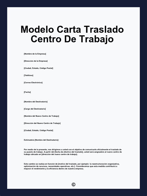 Modelo Carta Traslado Centro De Trabajo
