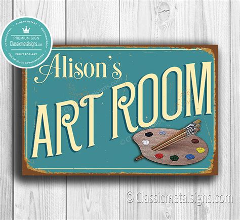 Personalized Art Room Sign - Classic Metal Signs