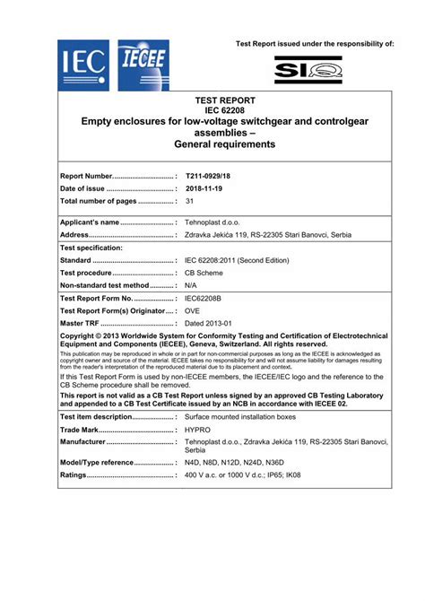 PDF TEST REPORT IEC 62208 Empty Enclosures For Low Voltage DOKUMEN TIPS