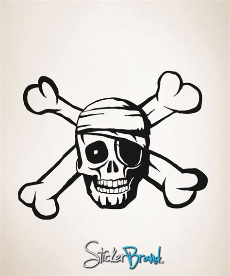 Vinyl Wall Decal Sticker Pirate Skull Osaa106 Etsy