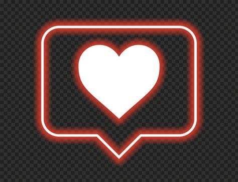 Hd Red Neon Glowing Heart Icon Notification Instagram Png Citypng