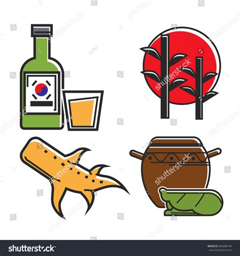 Traditional Korean Symbols Stock Vector (Royalty Free) 694286749 | Shutterstock