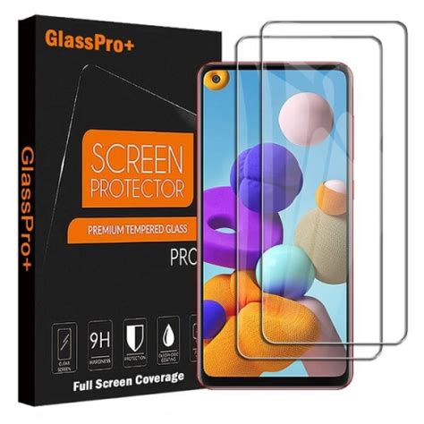 2 Pack Samsung Galaxy A21 Screen Protector Tempered Glass Screen Protector Guard Case