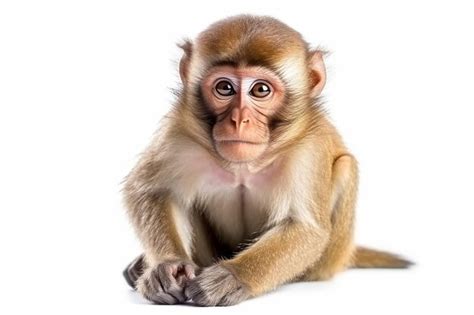 Premium Ai Image Monkey Isolate On White Backgroundgenerative Ai