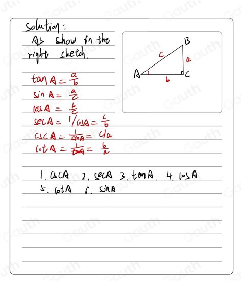 Solved Match Each Trigonometric Function With Its Right Triangle