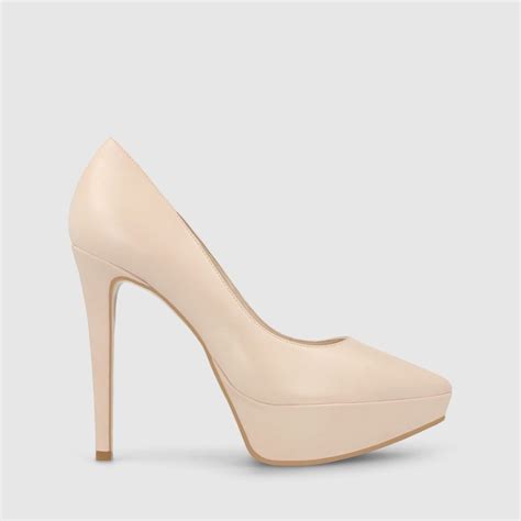 Zapatos De Sal N Con Plataforma De Mujer En Piel De Color Nude Lodi