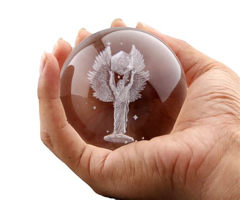 Buy 3 15in 3D Metatron Archangel Crystal Ball Paperweight With Led