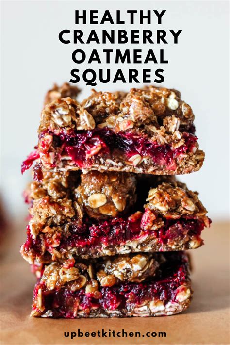 Healthy Cranberry Oatmeal Squares (Vegan) | Up Beet Kitchen