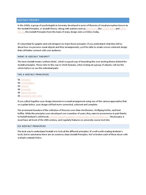 Gestalt Theory | PDF | Composition (Visual Arts) | Psychological Concepts