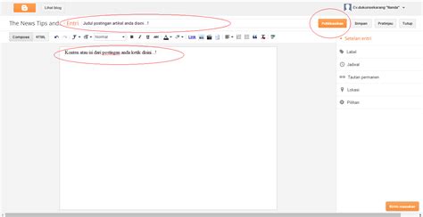 Cara Membuat Postingan Atau Artikel Baru Di Blogspot