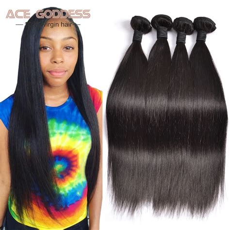 Peruvian Virgin Hair Straight 4 Bundles Peruvian Straight Hair 7a