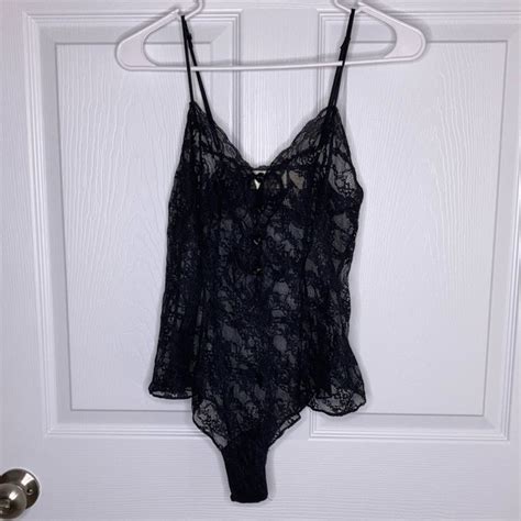 Victorias Secret Intimates And Sleepwear Victorias Secret Black Lace Teddy Lingerie Gold