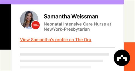 Samantha Weissman Neonatal Intensive Care Nurse At Newyork