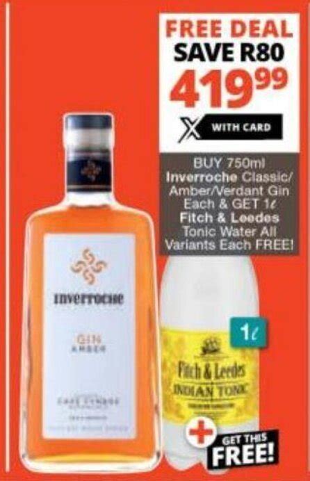 Inverroche Classic Amber Verdant Gin 750 Ml Each Offer At Checkers