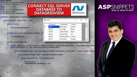 Connect SQL Server Database To DataGridView In Windows Forms