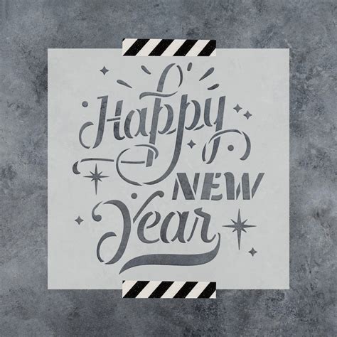 Happy New Year Stencil Reusable Diy Craft Stencils Of Happy Etsy