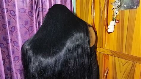 Long And Strong Beautiful Smooth Hair Play Black And Silky Long Hair